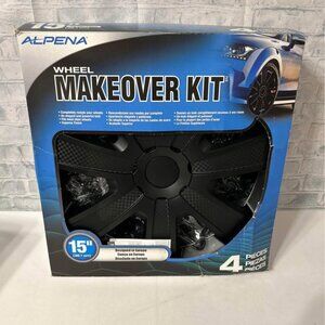 ALPENA 58260 VR CARBON WHEEL COVER KIT  BLACK  15 INCH PACK OF 4  NEW
